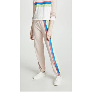 Wildfox Blush Joggers with Colorful Stripe